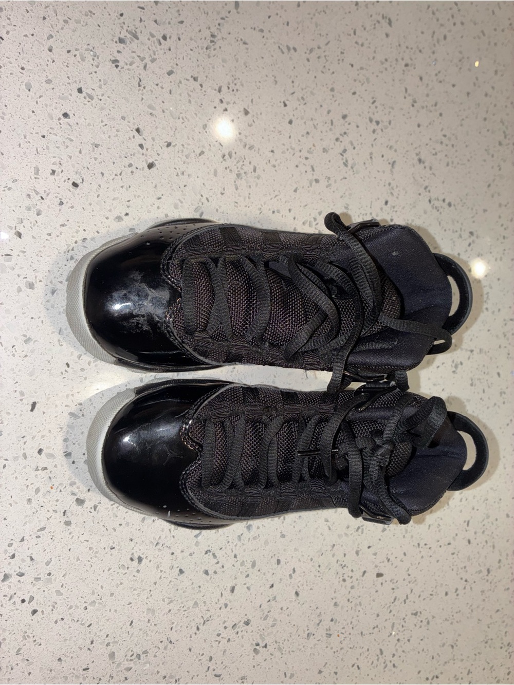 Nike Air Jordan 6 Rings Black Gray Kids Basketball Shoes Size 11c